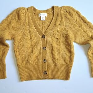 Jessica Simpson Mustard Cable Knit Cardigan